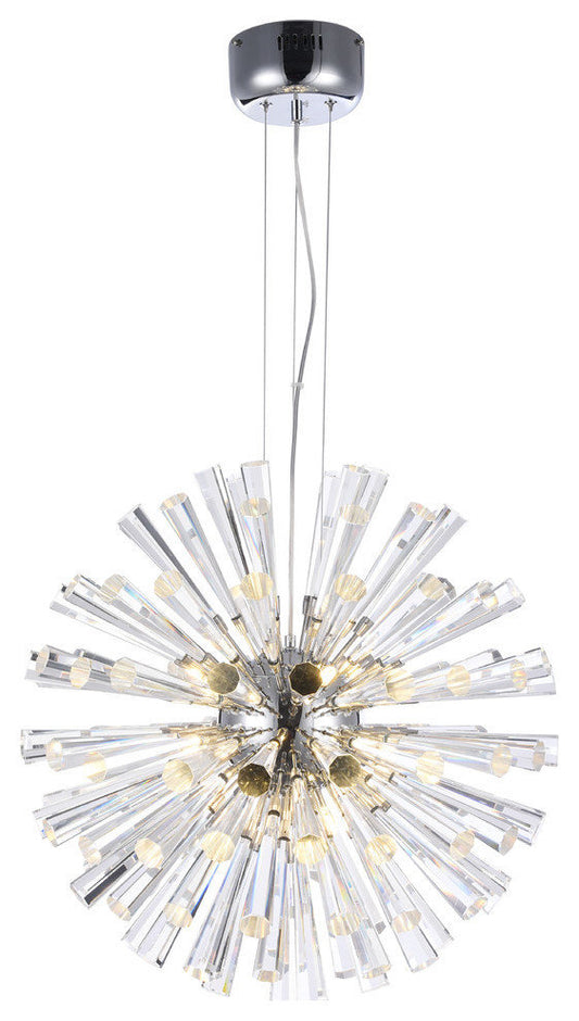 12 - Light Chrome Globe Chandelier With Clear Crystal AccentsBy Design Living