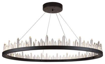 Elegant Lighting 1705D42 Malta 42"W LED Crystal Ring Chandelier - Satin DarkBy Elegant Furniture & Lighting