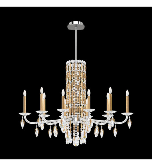 Sarella 10-Light Large Chandelier, Heirloom Gold, Clear Heritage CrystalBy Schonbek