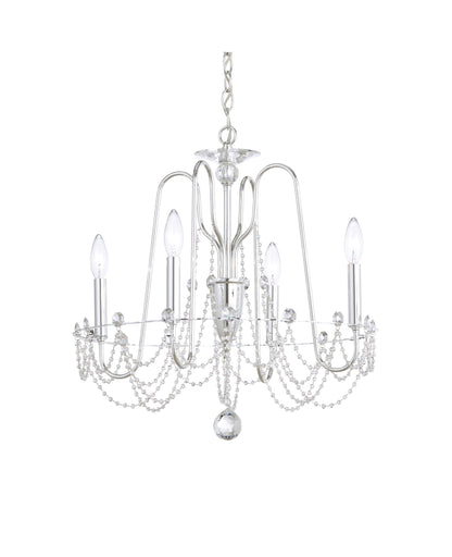 Schonbek Ar1004N-40H 4 Light Crystal Chandelier, Polished SilverBy Schonbek