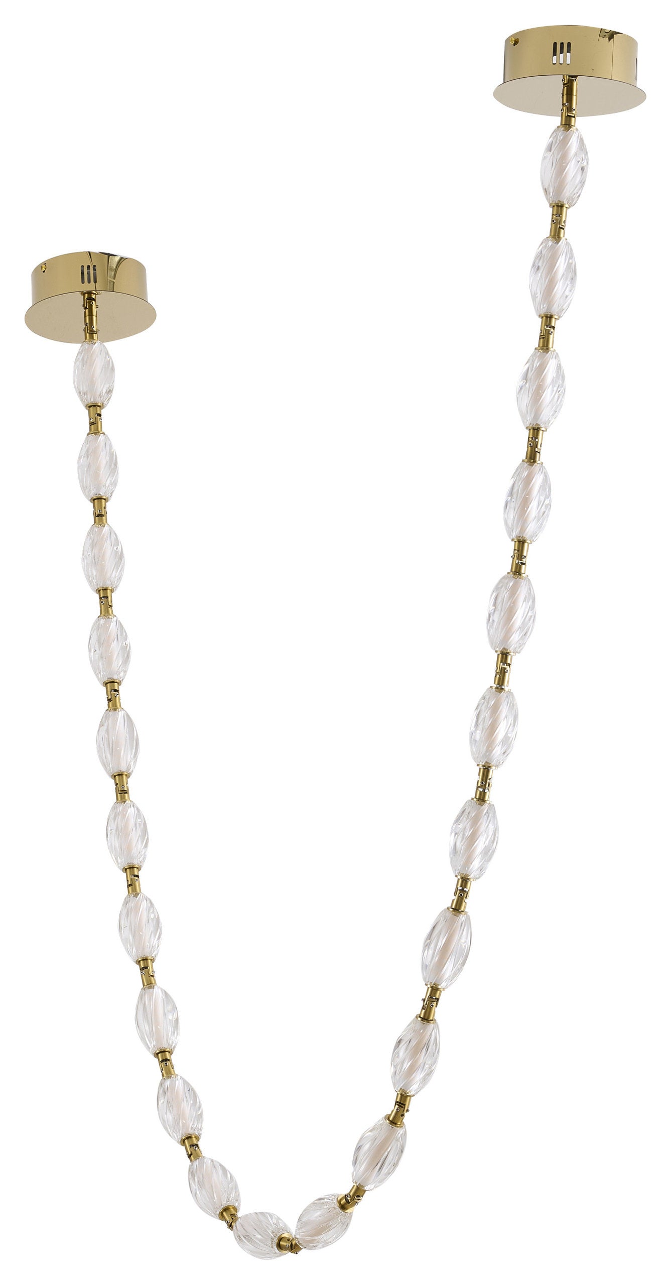 22-Light Brass LED Chandelier With Clear Crystal ShadesBy Design Living