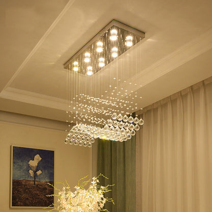 Agropoli | Luxury Rectangle LED Crystal Lamp for Dining Room, L39.4xw9.8xh39.4", Cool LightBy Miron Demid LLC