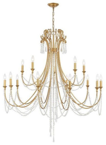 Crystorama arc-1919-ga-cl-mwp-xb-5524-WB Arcadia  15-Light 2-Tier ChandelierBy Crystorama Lighting