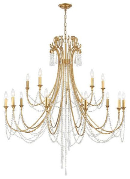 Crystorama arc-1919-ga-cl-mwp-xb-5524-WB Arcadia  15-Light 2-Tier ChandelierBy Crystorama Lighting