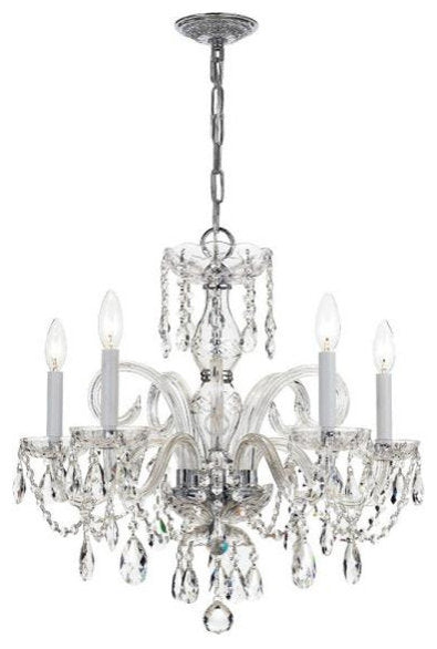 Crystal Crystal 5 Light Chandelier in Classic Style, 22"Wx21"HBy Crystorama Lighting