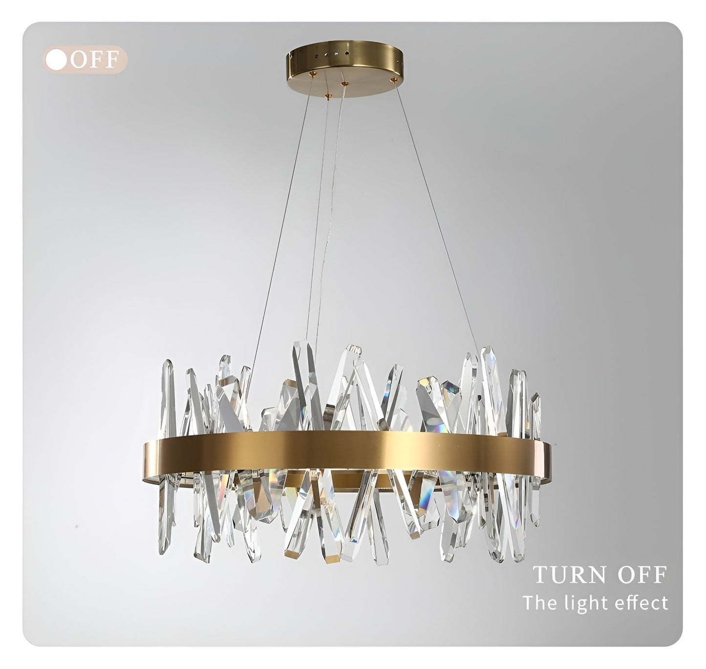 Zaccanopoli | Creative Gold Round Crystal Chandelier for Living Room, 31,5"By Miron Demid LLC