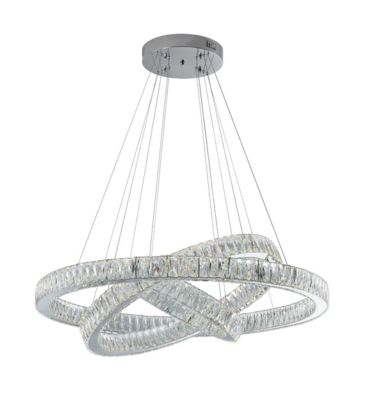 Crystal Elegance Integrated LED 3 Rings ChandelierBy Finesse Decor