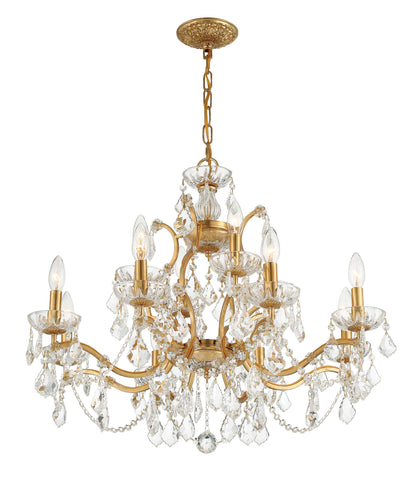Filmore 12-Light Spectra Crystal Antique Gold ChandelierBy Crystorama Lighting
