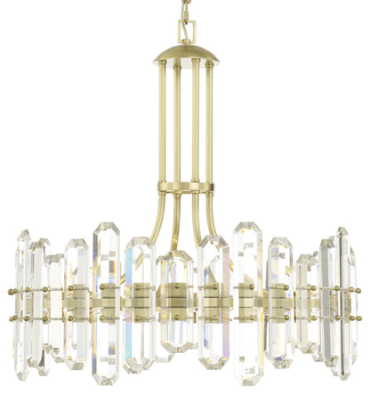 Crystorama Lighting Group BOL-8888 Bolton 8 Light 25"W Crystal - Aged BrassBy Crystorama Lighting