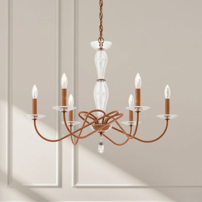 Schonbek Vx1006N-800H 6 Light Crystal Chandelier, Corten SteelBy Schonbek