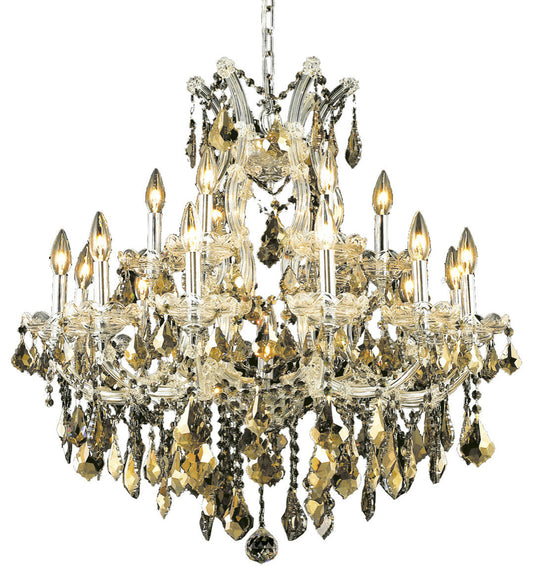 Maria Theresa 19-Light Chandelier, Chrome With Smoky Royal Cut CrystalBy Elegant Furniture & Lighting