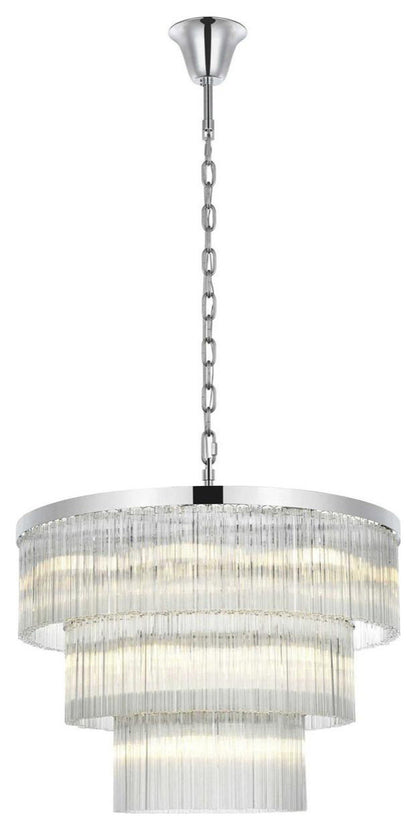 Harlow 18 Light Chandelier, Chrome, 3By Elegant Furniture & Lighting