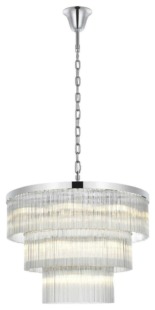 Harlow 18 Light Chandelier, Chrome, 3By Elegant Furniture & Lighting