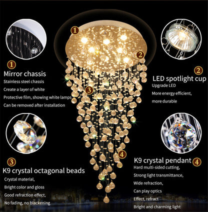 Le Tignet | Creative Large Raindrops Crystal Chandelier, 16 Bulbs, Warm LightBy Miron Demid LLC