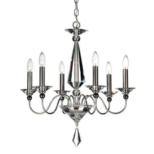 Jasme 6 Light Chandelier Silver Clear Optic CrystalBy Schonbek