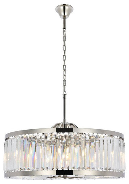 Elegant 1233D35PN/RC Chelsea 10-Light Polished Nickel Chandelier ClearBy Elegant Furniture & Lighting