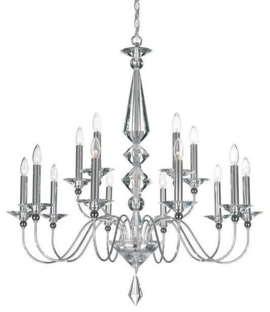Jasmine 15-Light Chandelier in Silver With Clear Optic CrystalBy Schonbek