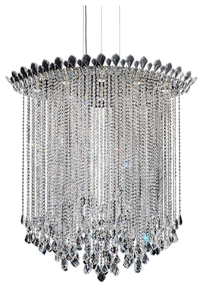 Trilliane Strands 8-Light Pendant in Stainless Steel With Clear Heritage CrystalBy Schonbek