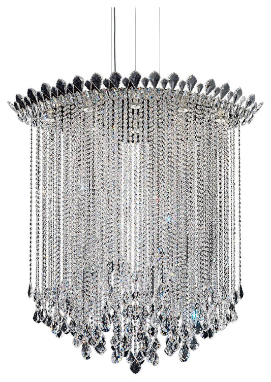 Trilliane Strands 8-Light Pendant in Stainless Steel With Clear Heritage CrystalBy Schonbek