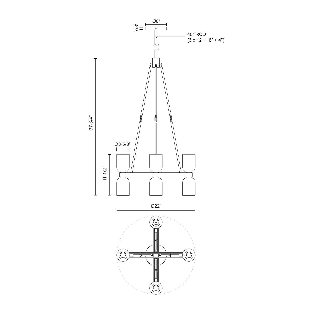 Torres 36-in Chandelier
