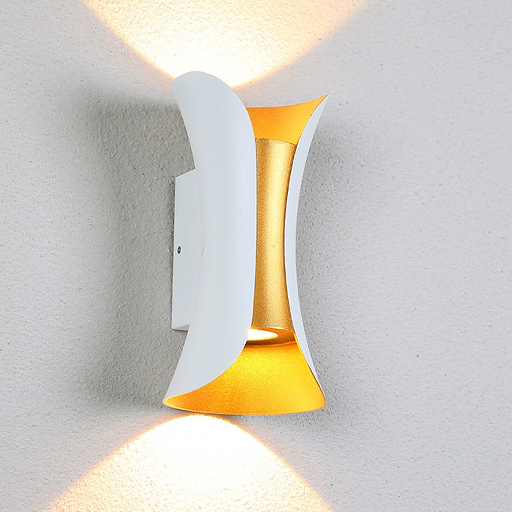 Curved LED Up and Down Lighting Waterproof Modern Outdoor Wall Lights