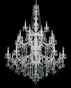 Arlington Chandelier, 15-Light, Silver, Clear Heritage Crystal, 32"W (1308-40H MVLXW)