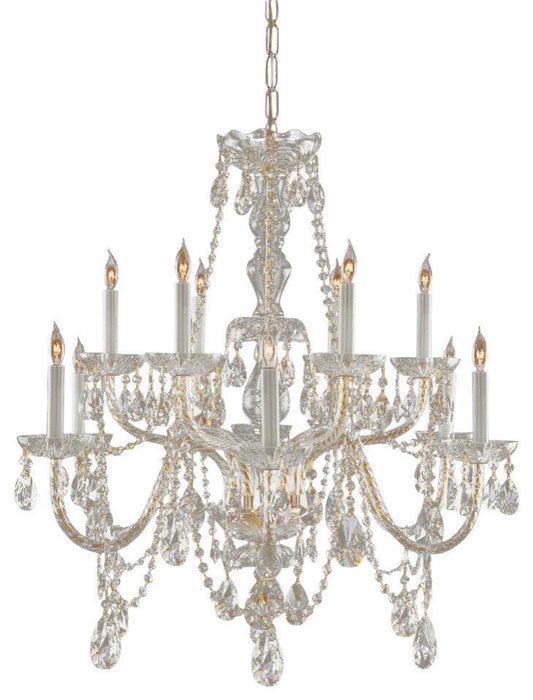 Traditional Crystal 12 Light Spectra Crystal Brass ChandelierBy Crystorama Lighting
