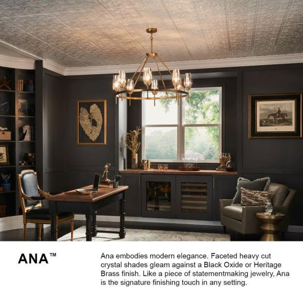Ana 8 Light Large Chandelier in Modern-Glam Style, 36"Wx24.75"HBy Hinkley