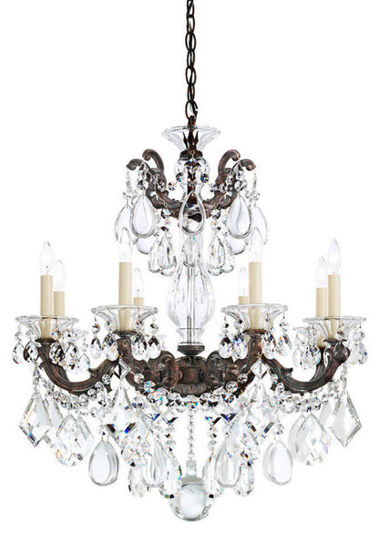 La Scala 8-Light 27"H Chandelier, Florentine Bronze, Clear Heritage CrystalBy Schonbek