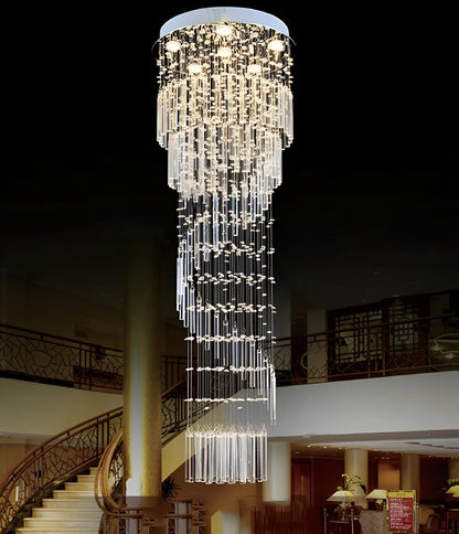 Levens | Exquisite Modern Flush Mount Crystal Chandelier, Dia31.5xh118.11" / Dia80xh300cm, Cool LightBy Miron Demid LLC