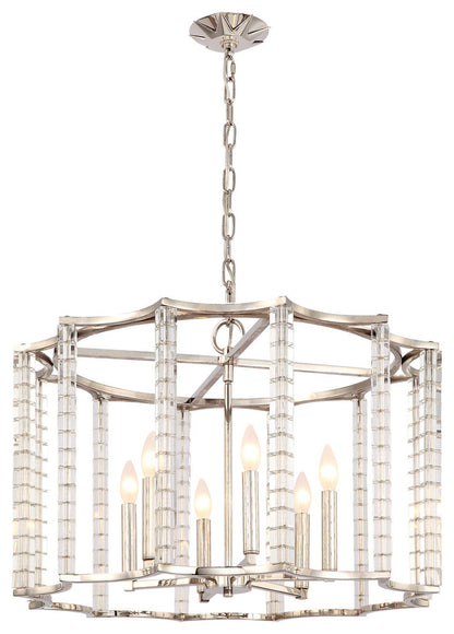 Carson 6 Light Chandelier, Polished NickelBy Crystorama Lighting