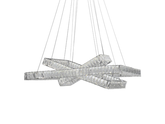 Crystal Elegance Integrated LED 3 Rectangles ChandelierBy Finesse Decor