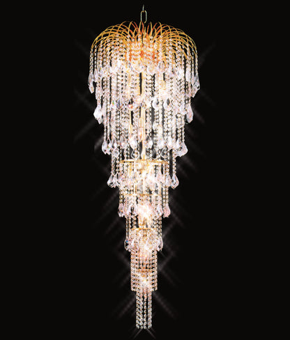 Artistry Lighting Falls Collection Hanging Crystal Chandelier 30x65, GoldBy Artistry Lighting
