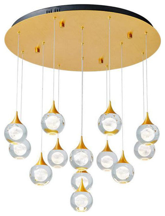MIRODEMI? Pigna | Modern Crystal LED Chandelier with Hanging Balls, 13 LightsBy Miron Demid LLC