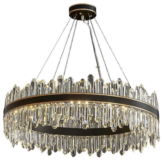 Ingria | Modern Ring LED Crystal Chandelier for Living Room, Dining Room, Dia39.4"By Miron Demid LLC