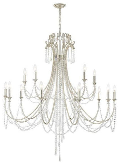Crystorama arc-1919-sa-cl-mwp-xb-5524-BN Arcadia  15-Light 2-Tier ChandelierBy Crystorama Lighting
