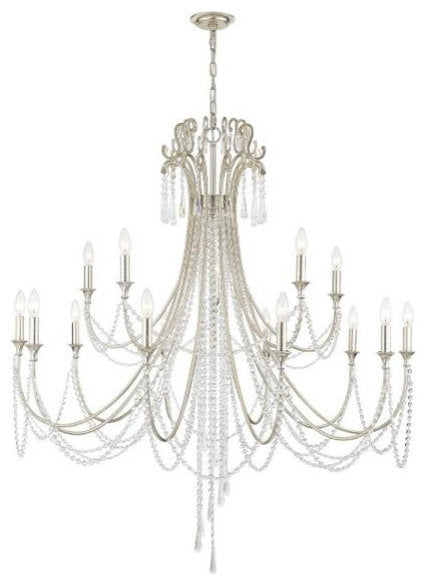 Crystorama arc-1919-sa-cl-mwp-xb-5524-BN Arcadia  15-Light 2-Tier ChandelierBy Crystorama Lighting