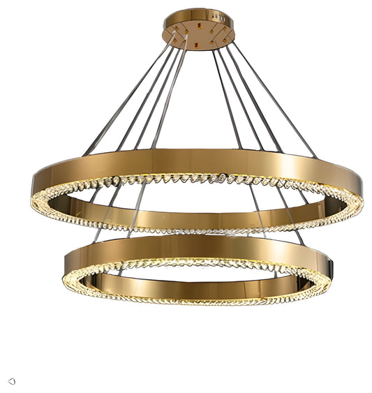 Morges | Gold Crystal Round Chandelier, 31.5*23.6"By Miron Demid LLC