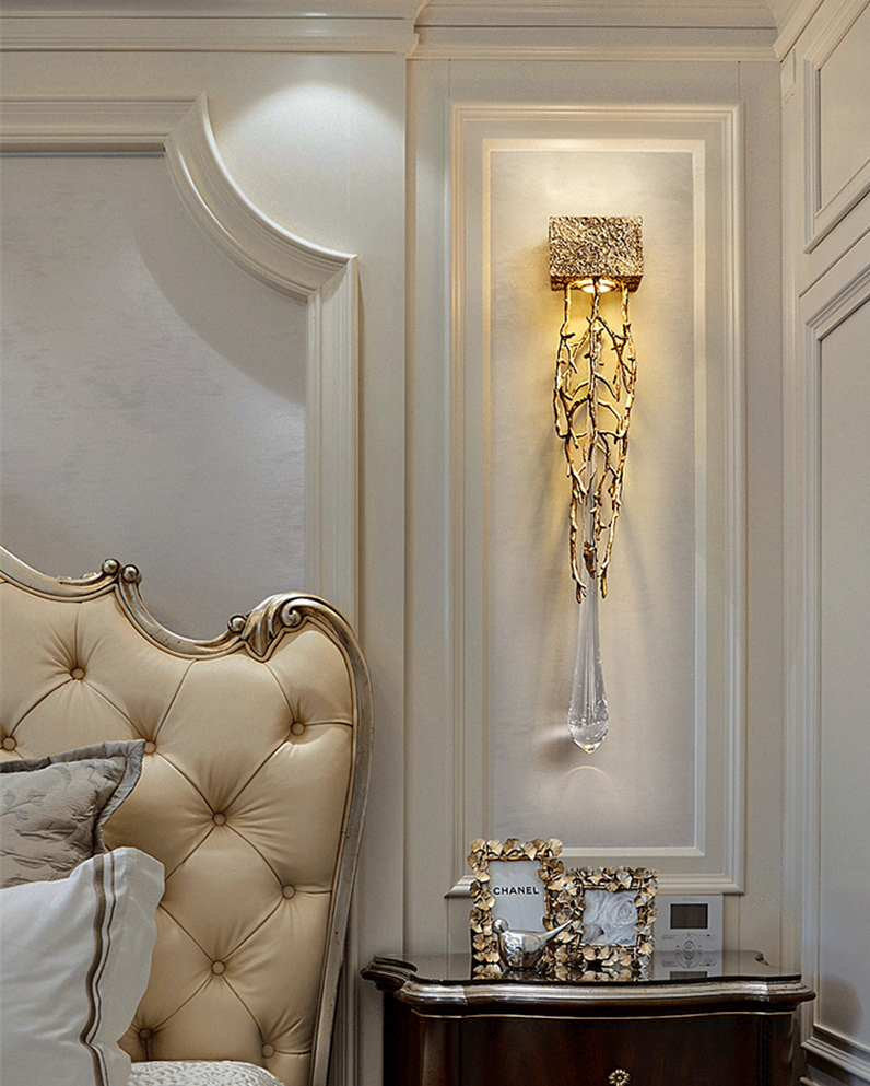Jumilla | Creative LED Crystal Copper Wall Lamp, Copper, Cool LightBy Miron Demid LLC