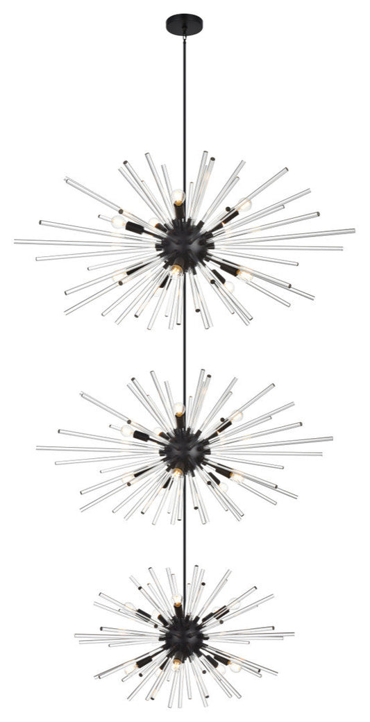 Elegant Lighting 46" Three Tiers Crystal Starburst ChandelierBy Elegant Furniture & Lighting
