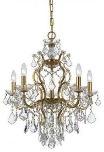 Crystorama Filmore 6-Light Swarovski Crystal Gold Chandelier, Antique GoldBy Crystorama Lighting