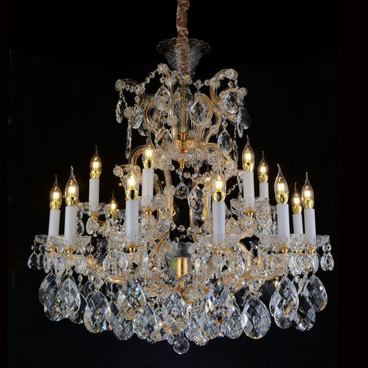 La Scala 19-Light Crystal Chandelier - GoldBy Michael Amini