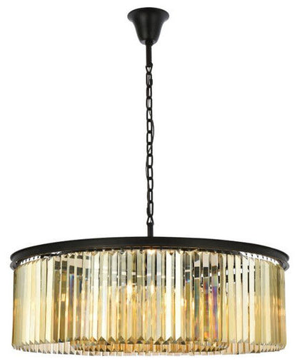 Elegant Lighting 1238G43-GT/RC Sydney 10 Light 44"W Crystal Drum - PolishedBy Elegant Furniture & Lighting