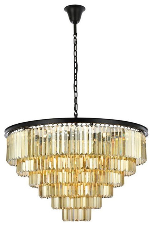 Urban Classic Sydney 33-Light Metal Royal Cut Chandelier in Matte BlackBy Urban Classic
