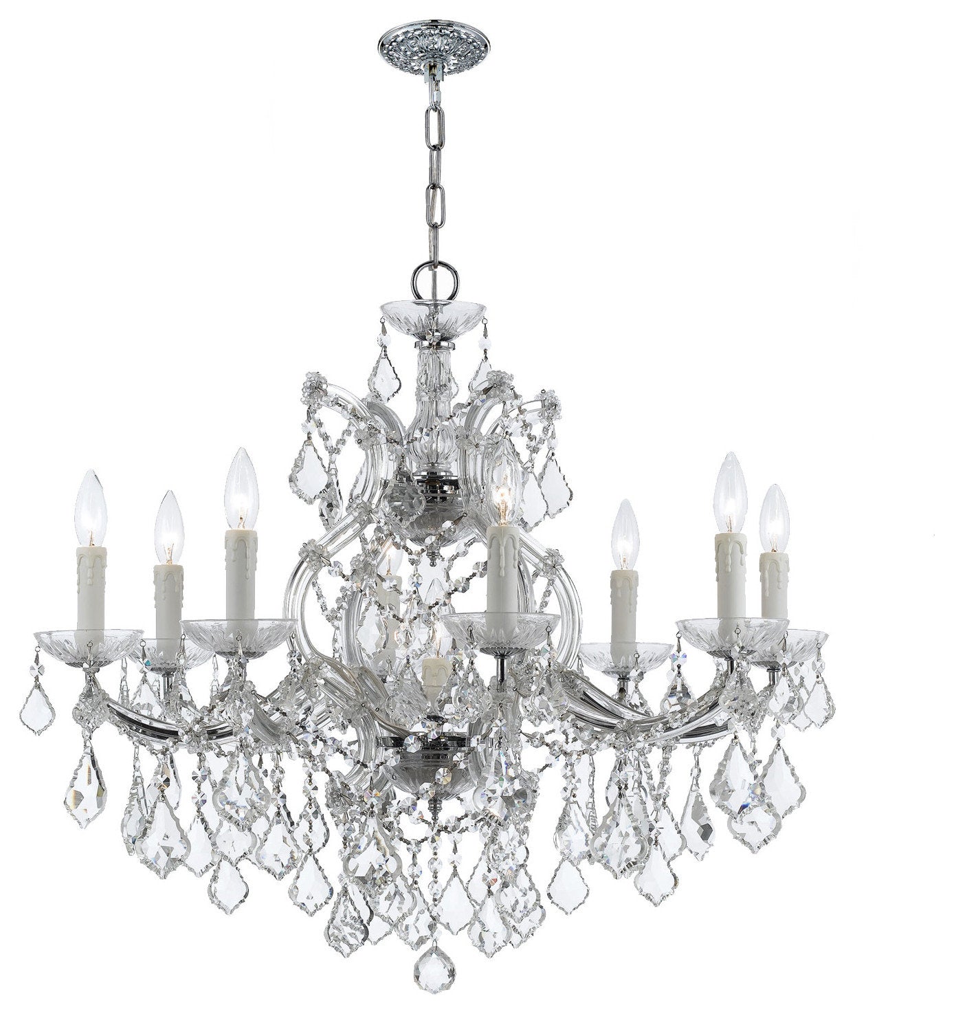 Crystorama Lighting Group 4408-CL-SAQ Maria Theresa 9 Light 26"W - PolishedBy Crystorama Lighting