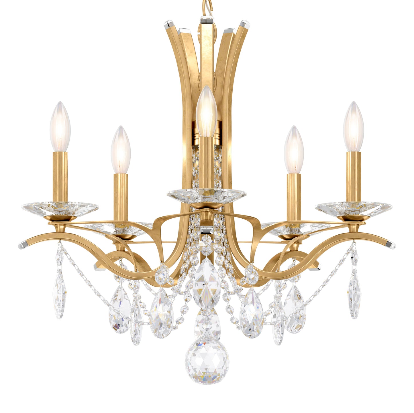 Schonbek Va8355N-22S 5 Light Crystal Chandelier, Heirloom GoldBy Schonbek