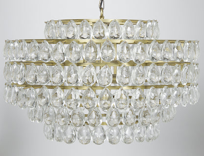 Linden Chandelier, Antique Brass, Metal and CrystalBy Noir