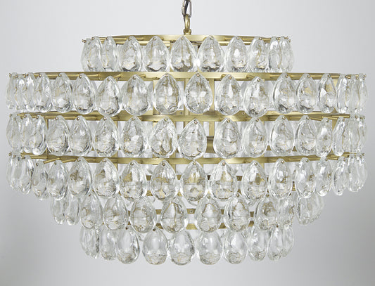 Linden Chandelier, Antique Brass, Metal and CrystalBy Noir