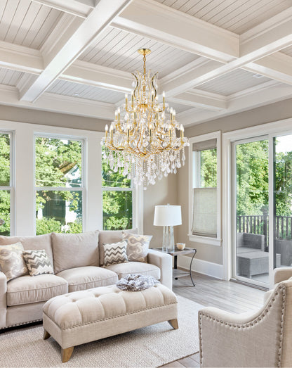 Elegant Lighting 2800D38/RC Maria Theresa 28 Light 38"W Crystal - ChromeBy Elegant Furniture & Lighting