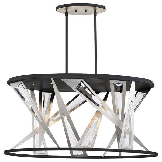 Transitional 7-Light Oval LED Chandelier Chrome/clear Metal/crystal-19.75 xBy Bailey Street Home